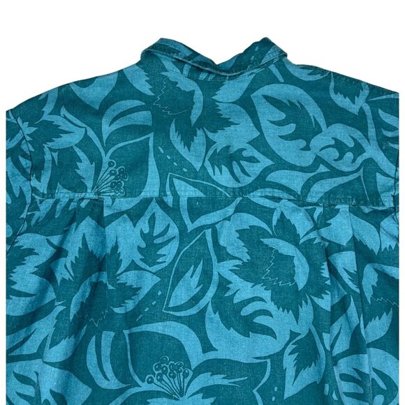 Madewell Womens Linen-Blend Camp Shirt in Tropicale Floral Short Sleeve Shirt L - Picture 9 of 14